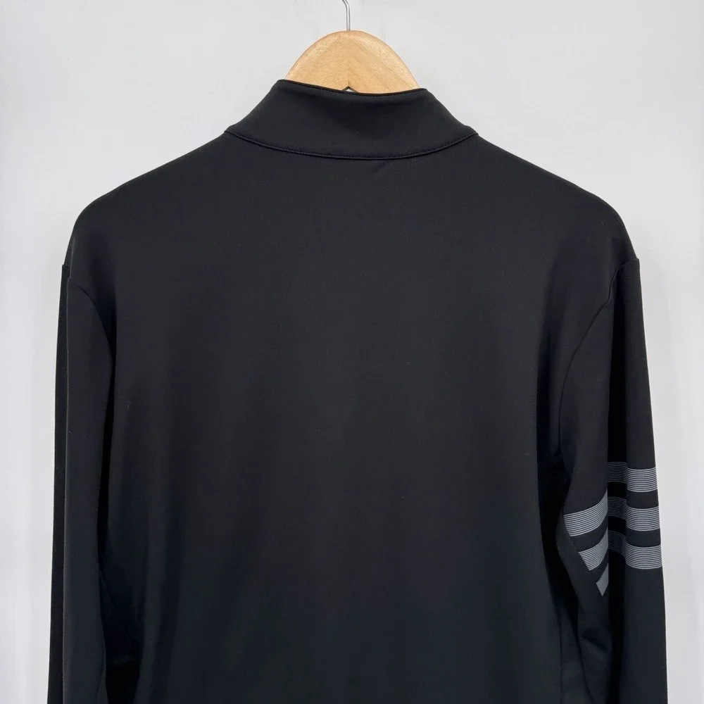Adidas 1/4 Zip Golf Pullover Shirt M Black Polyester Pockets Golf Club of Edmond